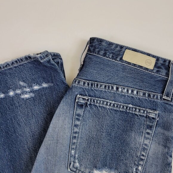 AG Isabelle High Rise Straight Crop Distressed Torn Jean in Wind Worn - Picture 5 of 9